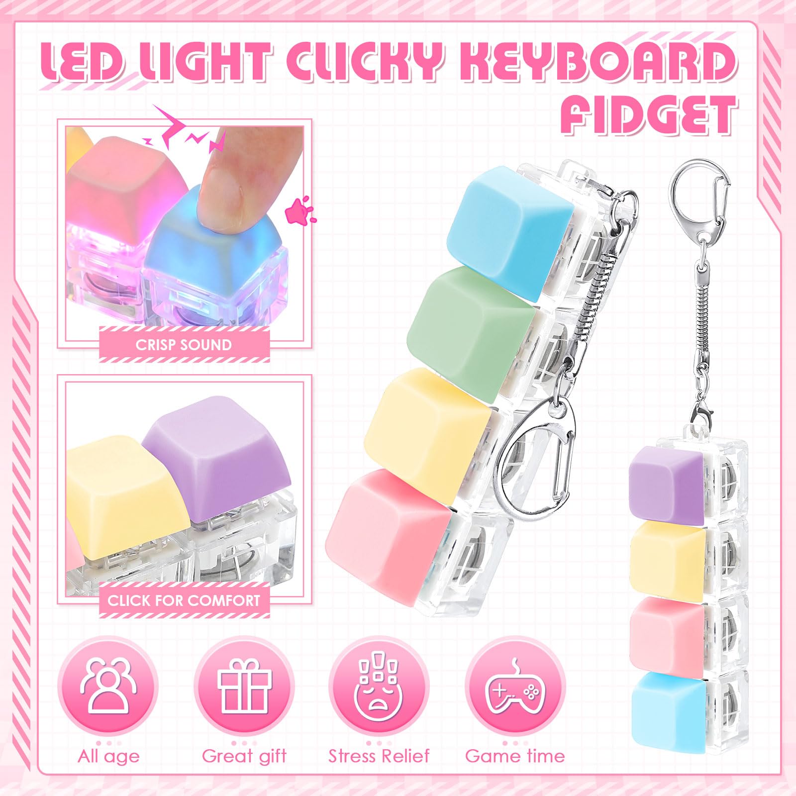 LED Light Up Fidget Keychain,  - Keyboard Switch Tester ulasan dan harga